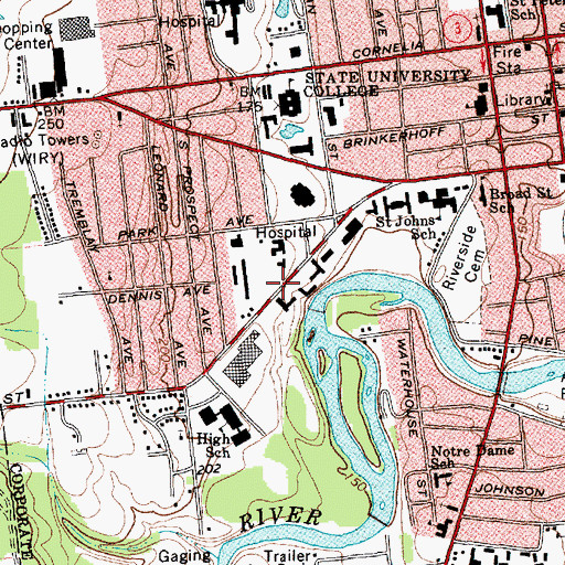 Topographic Map of Algonquin Dining Hall, NY