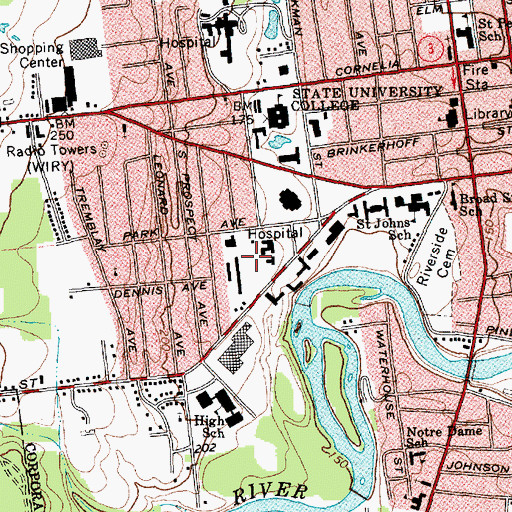 Topographic Map of Banks Hall, NY