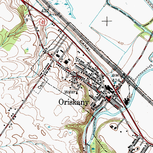 Topographic Map of Waterbury Memorial Presbyterian Church, NY