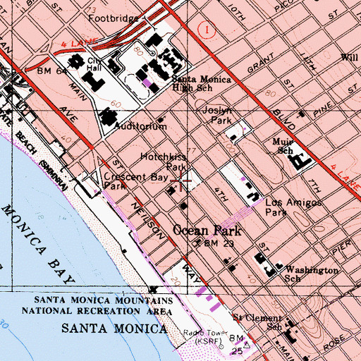 Topographic Map of Hotchkiss Park, CA