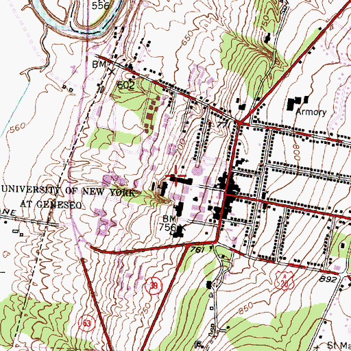 Topographic Map of Blake Hall, NY