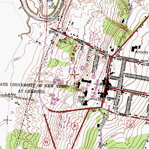 Topographic Map of Mary Jemison Dining Hall, NY