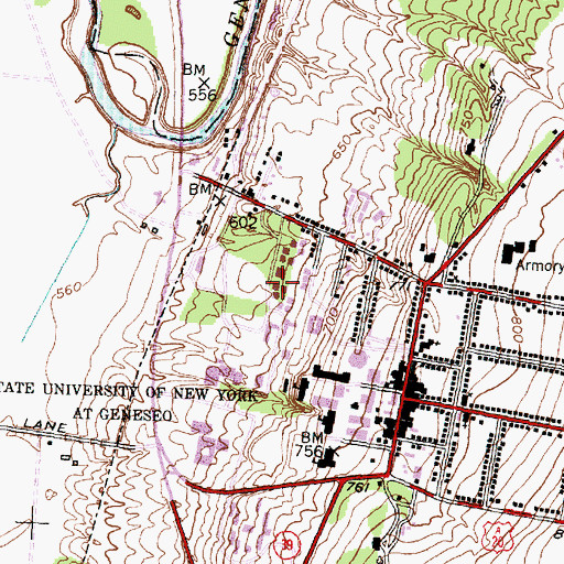 Topographic Map of Wyoming Residence Hall, NY