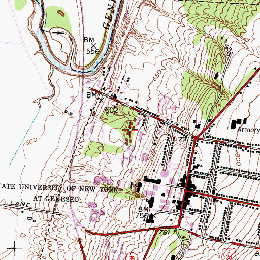 Topographic Map of William Prior Letchworth Dining Hall, NY