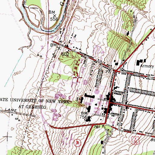 Topographic Map of Allegany Residence Hall, NY