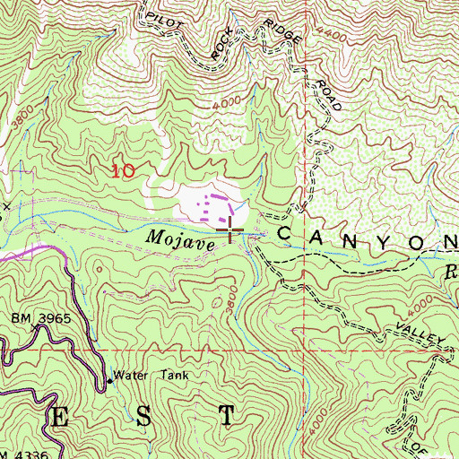 Topographic Map of Houston Creek, CA