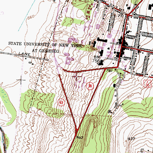 Topographic Map of Nassau Residence Hall, NY
