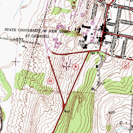 Topographic Map of Wayne Residence Hall, NY