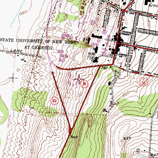 Topographic Map of Onondaga Residence Hall, NY