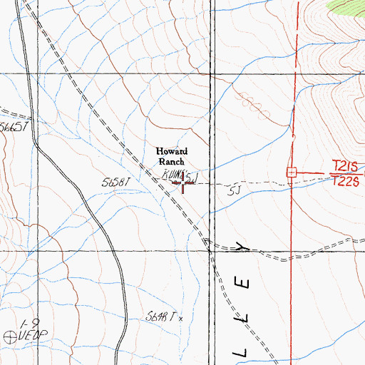 Topographic Map of Howard Ranch, CA
