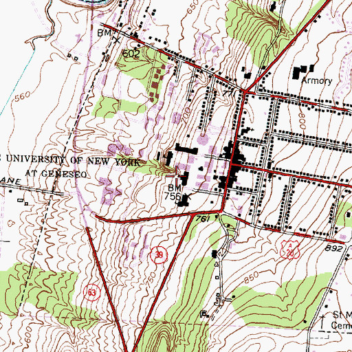 Topographic Map of South Hall, NY