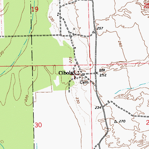 Topographic Map of Cibola, AZ