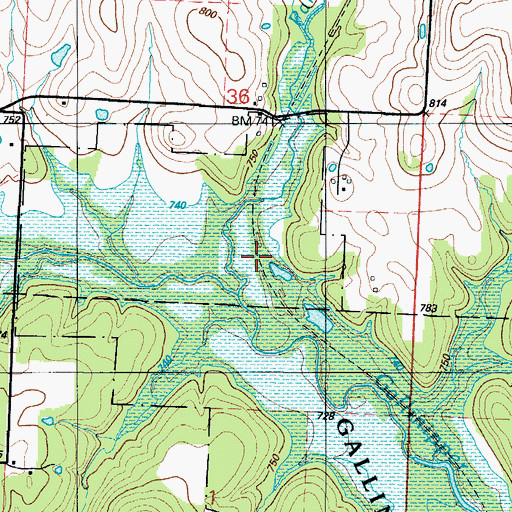 Topographic Map of Choteau's Trading House (historical), MO
