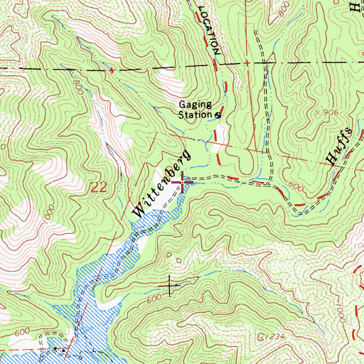 Topographic Map of Huffs Hole Creek, CA