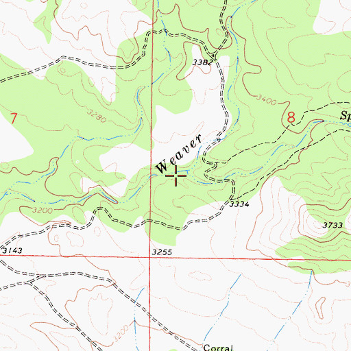 Topographic Map of Hugh Mann Canyon, CA