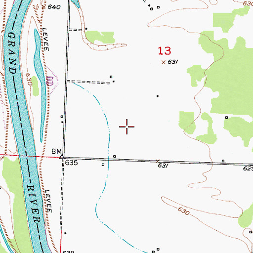 Topographic Map of Missouri Village (historical), MO
