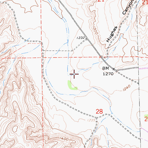 Topographic Map of Hughes Canyon, CA