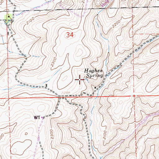 Topographic Map of Hughes Spring, CA
