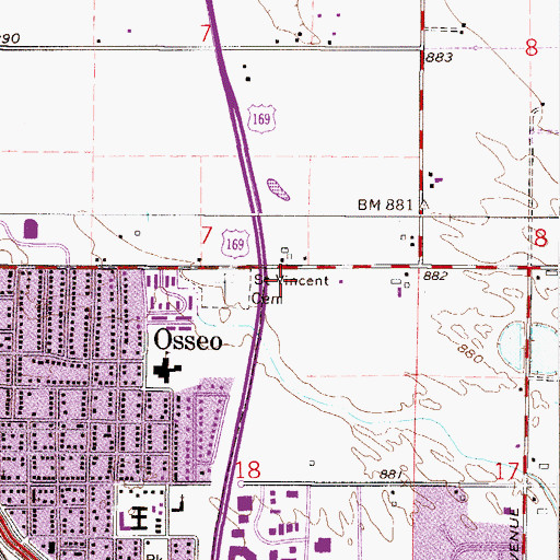 Topographic Map of Rasmussen College - Brooklyn Park Campus, MN