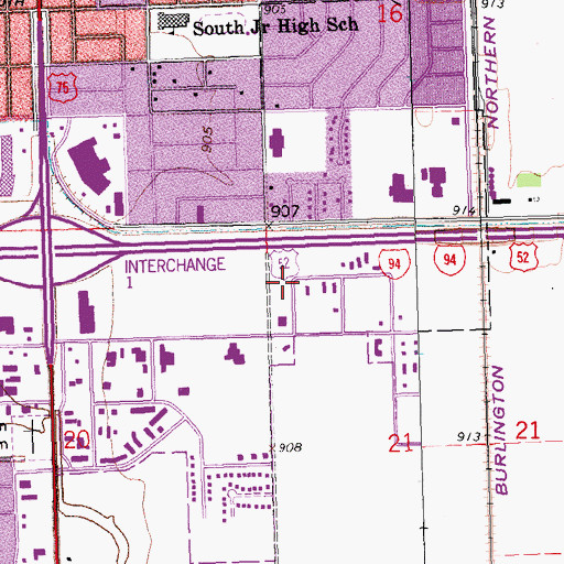 Topographic Map of Rasmussen College - Moorhead Campus, MN