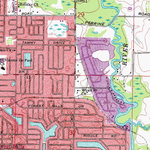 Topographic Map of Rasmussen College - Pasco County Campus, FL