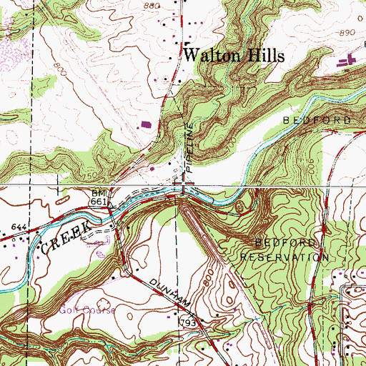 Topographic Map of Wood Creek, OH