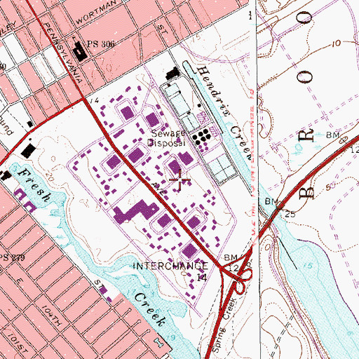 Topographic Map of Spring Creek Towers, NY