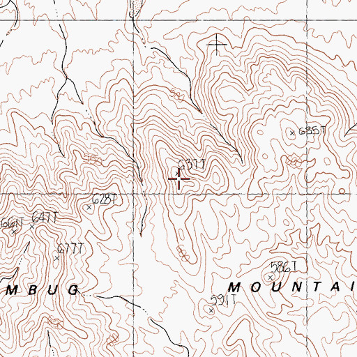 Topographic Map of Humbug Mountain, CA