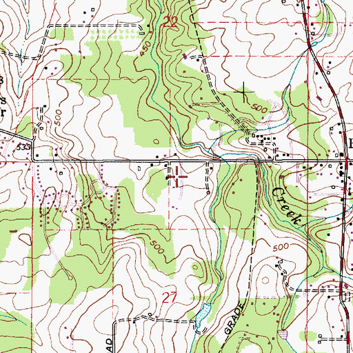 Topographic Map of Beavercreek Baptist Church, OR