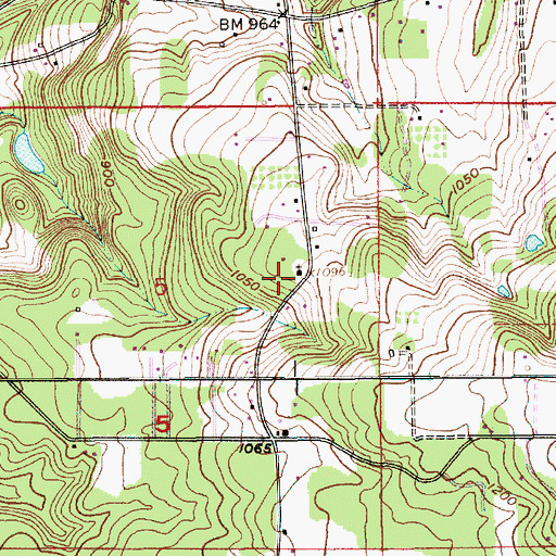 Topographic Map of Lower Highland Bible Church and Sunday School, OR