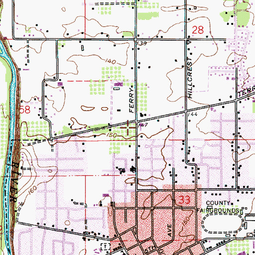 Topographic Map of Canby United Methodist Church, OR