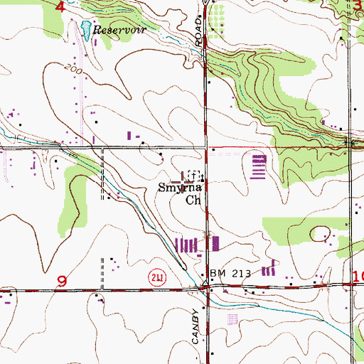 Topographic Map of Smyrna United Church of Christ, OR
