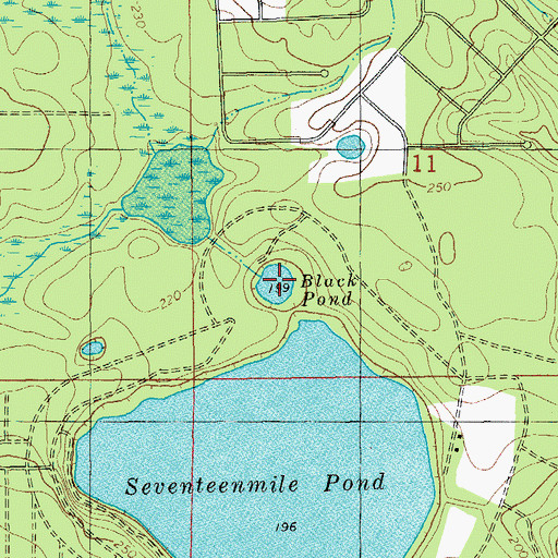 Topographic Map of Black Pond, FL