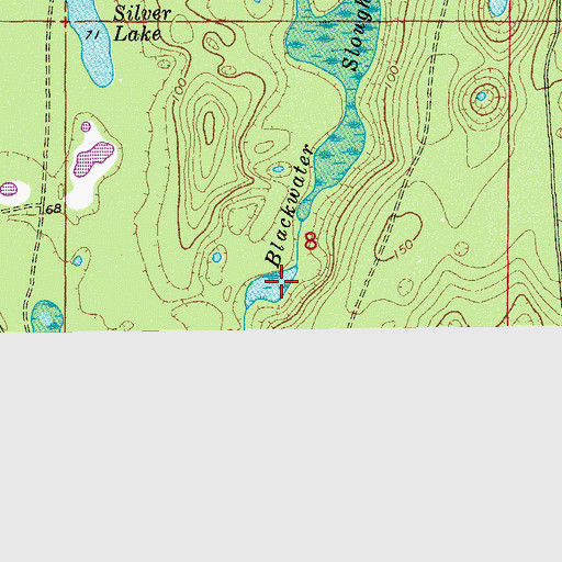 Topographic Map of Blackwater Slough, FL