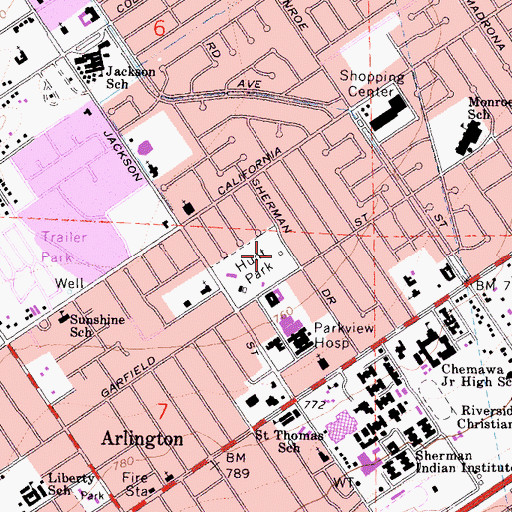 Topographic Map of Hunt Park, CA