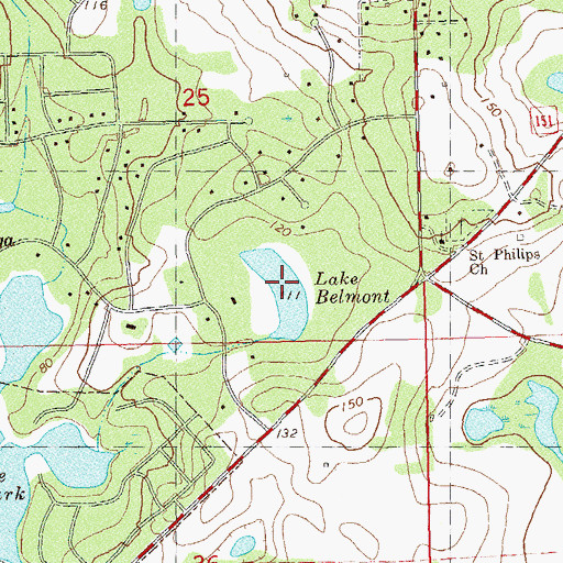 Topographic Map of Lake Belmont, FL