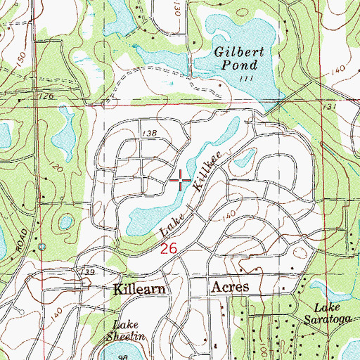 Topographic Map of Lake Killkee, FL