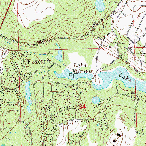 Topographic Map of Lake Kinsale, FL
