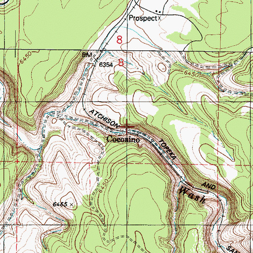 Topographic Map of Coconino, AZ