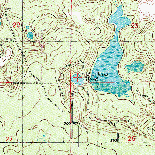 Topographic Map of Merchant Pond, FL