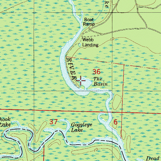 Topographic Map of The Basin, FL