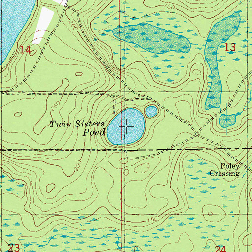 Topographic Map of Twin Sisters Pond, FL