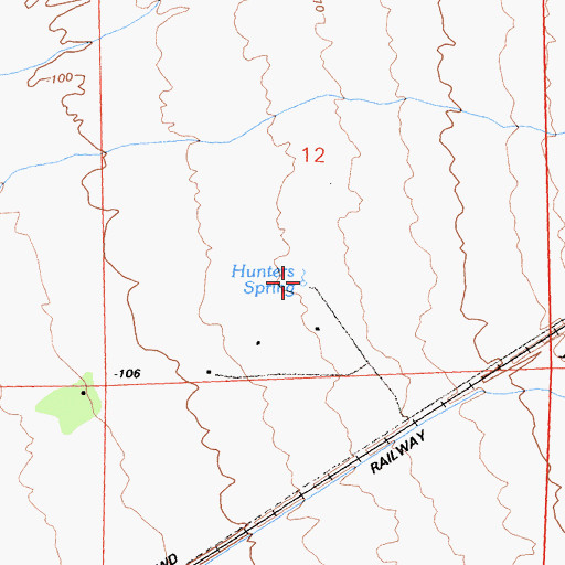 Topographic Map of Hunters Spring, CA