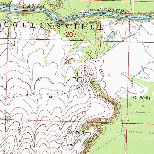 Topographic Map of Osage Village (historical), OK
