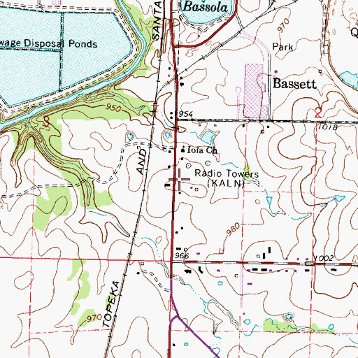Topographic Map of Iola Area Community Christian School, KS