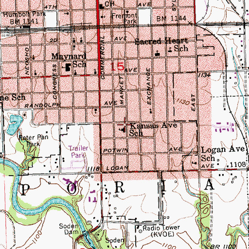 Topographic Map of Emporia Alternative School, KS