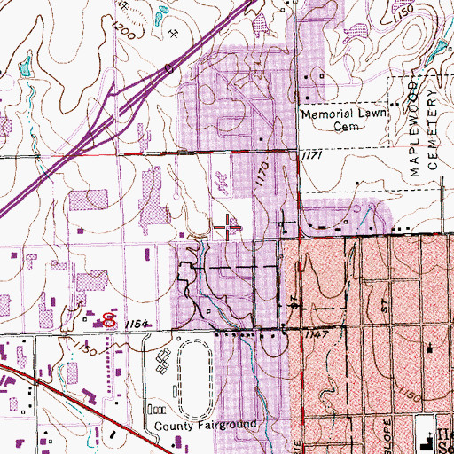 Topographic Map of Village Elementary School, KS