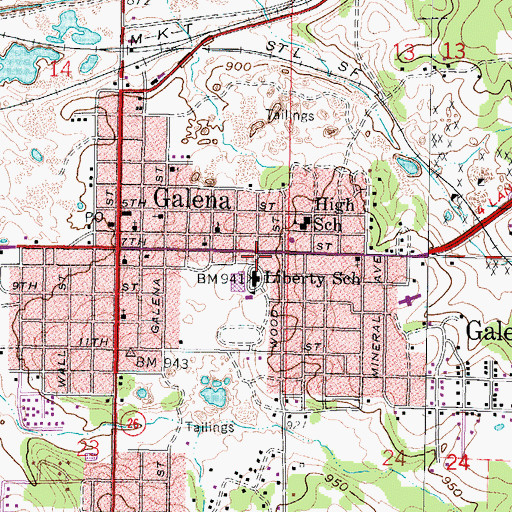 Topographic Map of Cornerstone Alternative Charter High School, KS