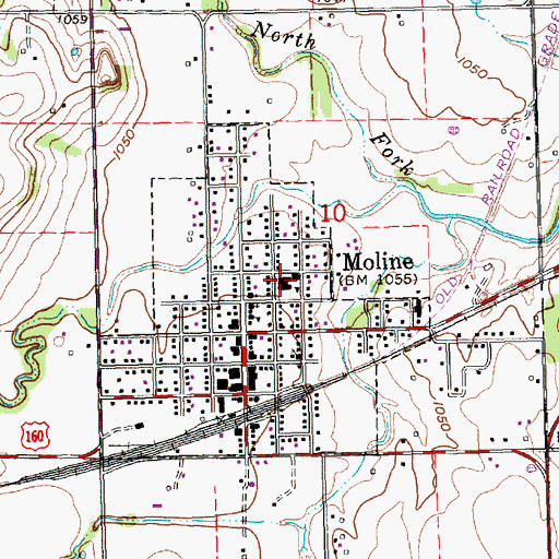 Topographic Map of Moline Elementary School, KS