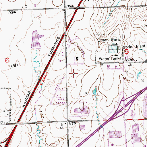 Topographic Map of Emporia Middle School, KS